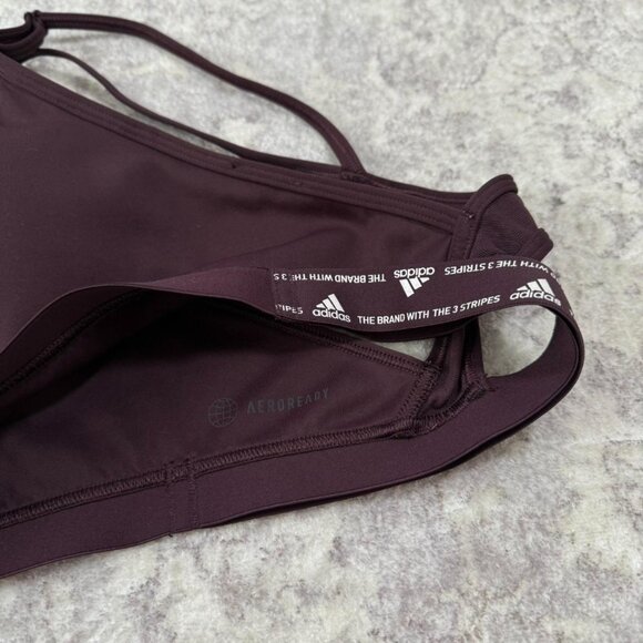 Adidas Sports Bra AeroReady in Burgandy - Picture 3 of 5